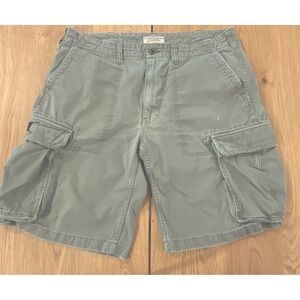 Vintage Polo Jeans Shorts Men 38 Green Cargo Baggy Military Chino Ralph Lauren